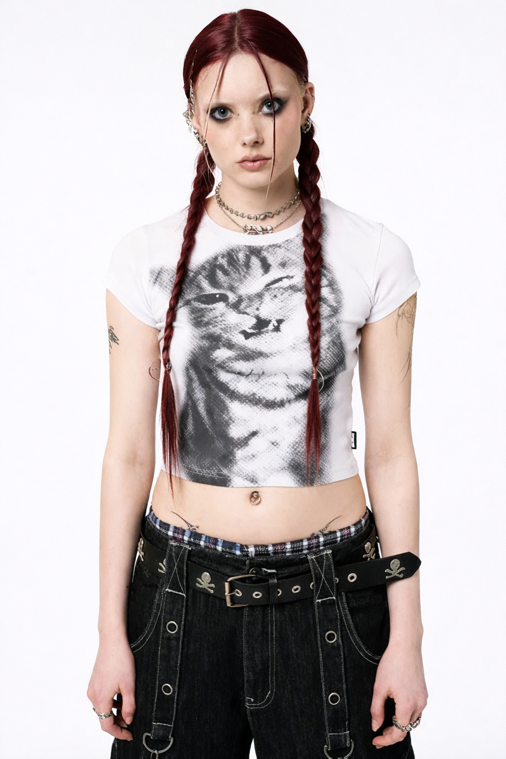 Kitty Glitch Baby Tee