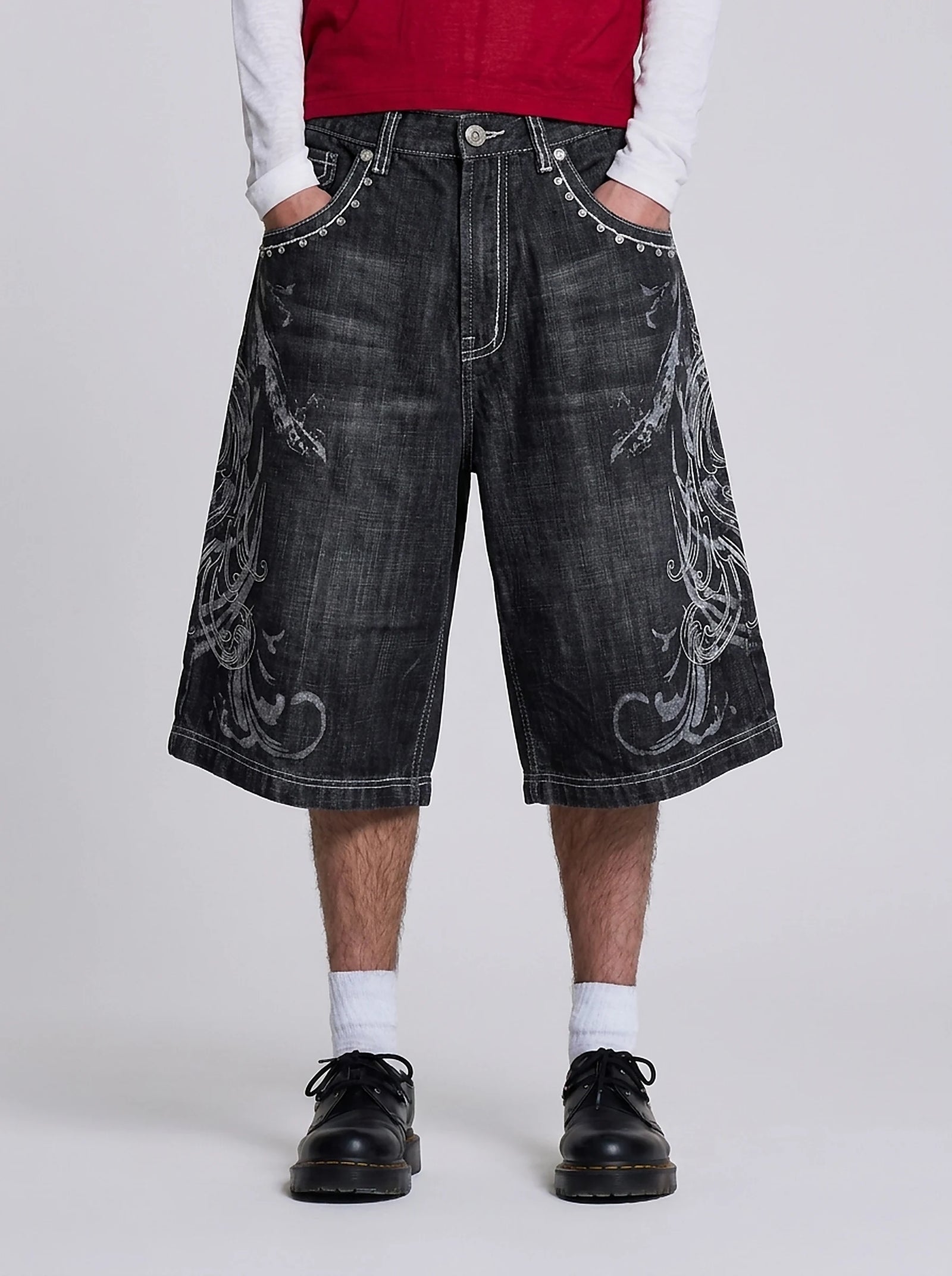 Ghost Scroll Denim Jorts