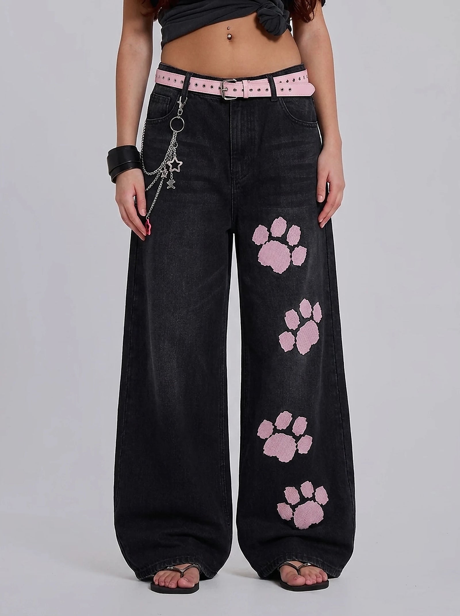Cherry Paw Baggy Jeans