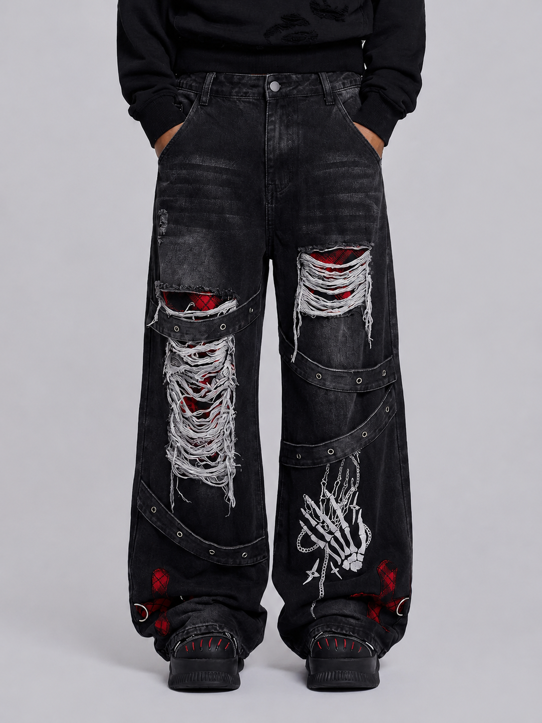 Crimson Bones Baggy Jeans