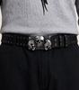 Three Wise Skulls Studded Buckle Belt in Black
