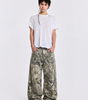 Wilderness Script Camo Baggy Jeans in Washed Khaki