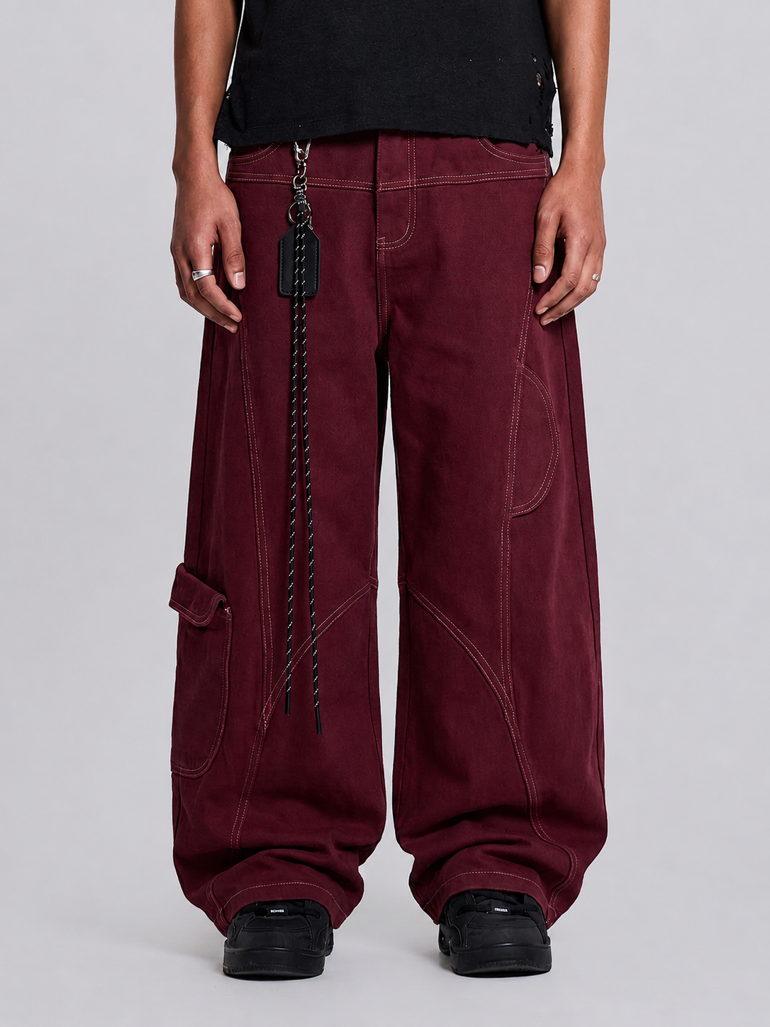 Crimson Chaos Cargo Pants