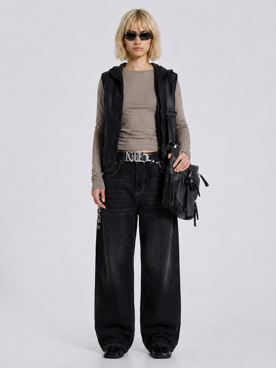 Sakura Pocket Baggy Jeans
