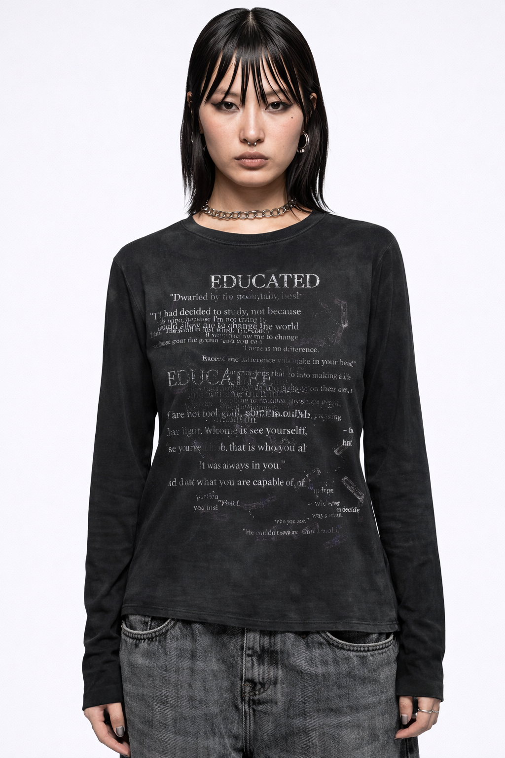 Static Script Long Sleeve Tee