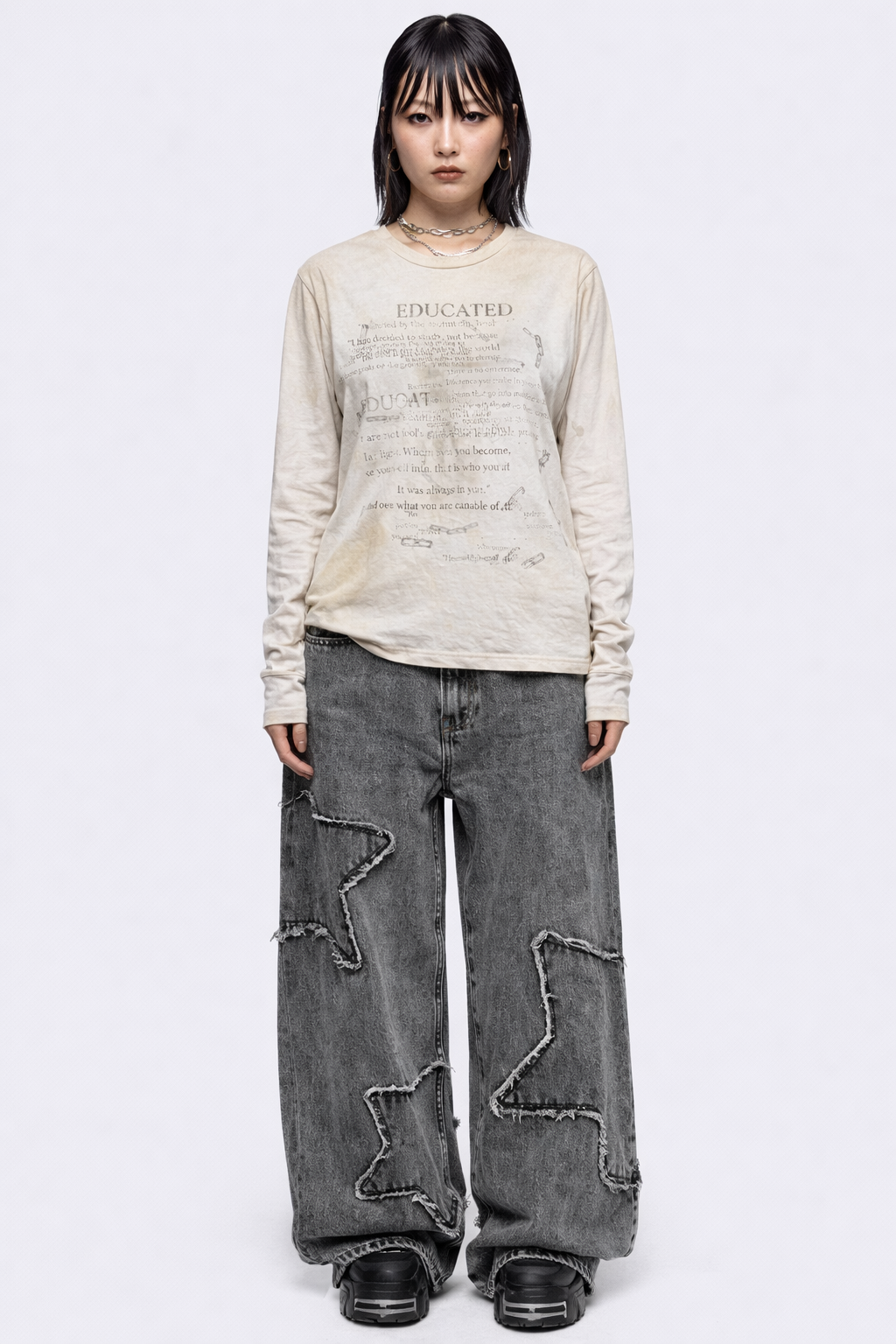 Static Script Long Sleeve Tee