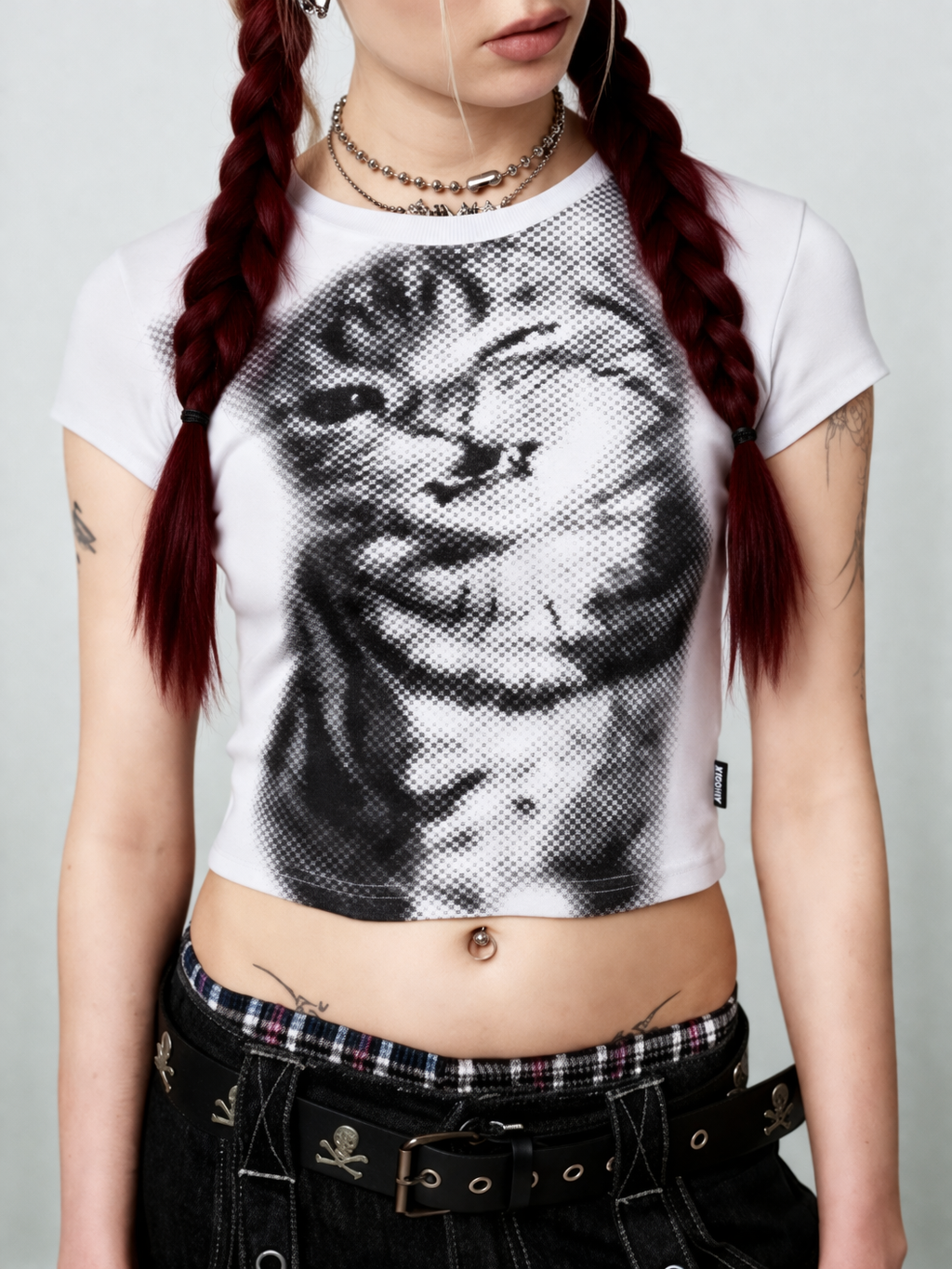 Kitty Glitch Baby Tee