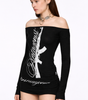 Outlaw Script Off-Shoulder Top