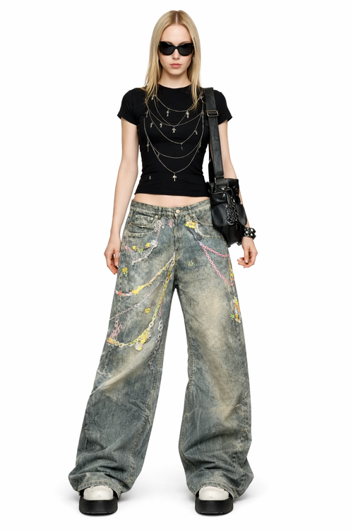Chaos Chain Baggy Jeans