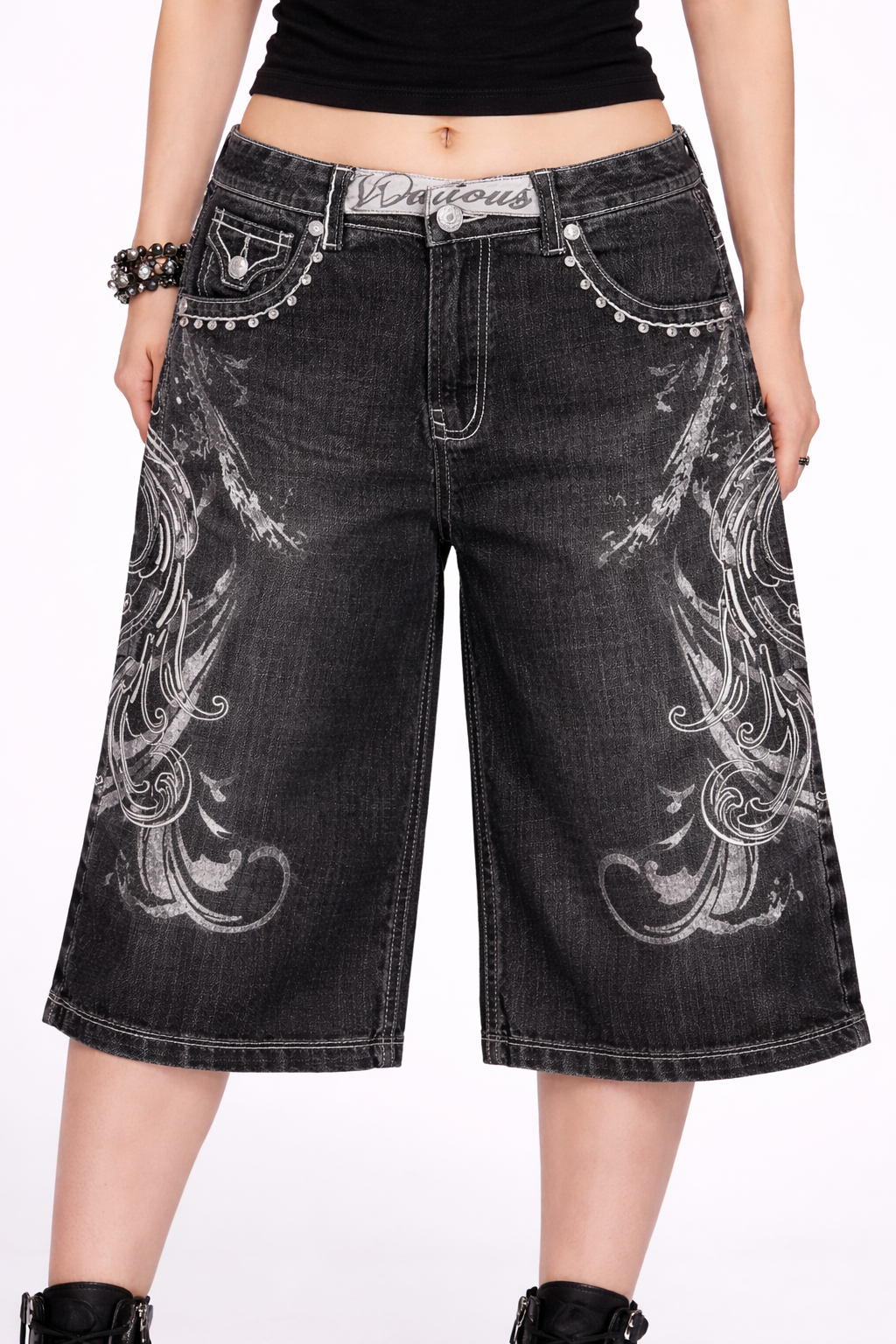 Ghost Scroll Denim Jorts