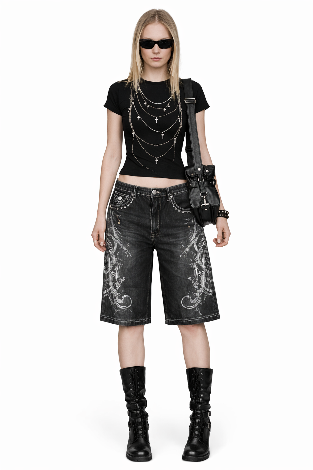 Ghost Scroll Denim Jorts