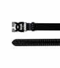 Midnight Studded Logo Buckle Belt in Black