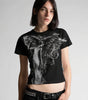 Y2K Oversized Tee Angel Statue Baroque Graphic Print Black Gothic — Riot Angel Statue