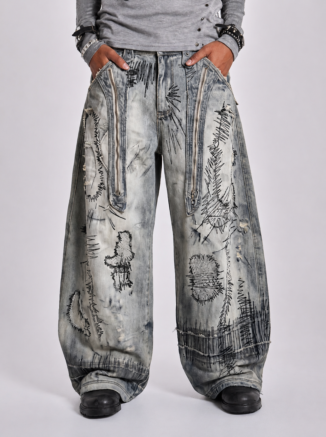 Glitch Fade Baggy Jeans