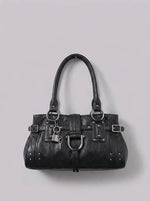 Y2K Underarm Tote Bag Rivet Lock Head Design Streetwear — Riot Rivet Lock Head