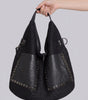 Y2K Hobo Shoulder Bag Punk Rivet Mesh Large Capacity Black Streetwear — Riot Punk Rivet Mesh