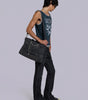 Y2K Tote Shoulder Bag Gothic Spider Chain Rivet Faux Suede Streetwear — Riot Gothic Spider Chain