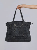 Y2K Tote Shoulder Bag Gothic Spider Chain Rivet Faux Suede Streetwear — Riot Gothic Spider Chain