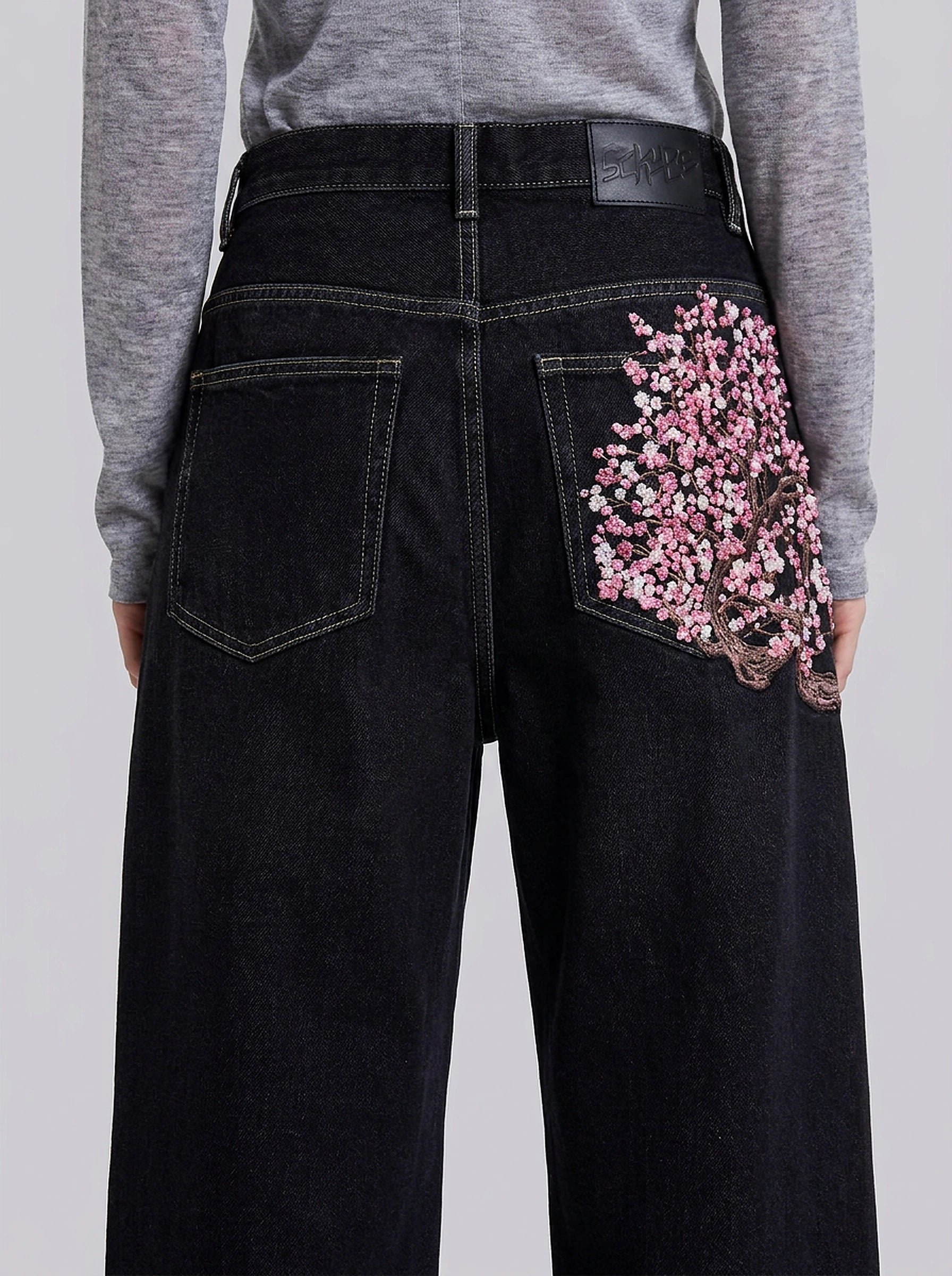 Sakura Pocket Baggy Jeans