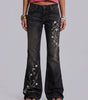 Midnight Blossom Flared Jeans