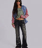 Midnight Blossom Flared Jeans