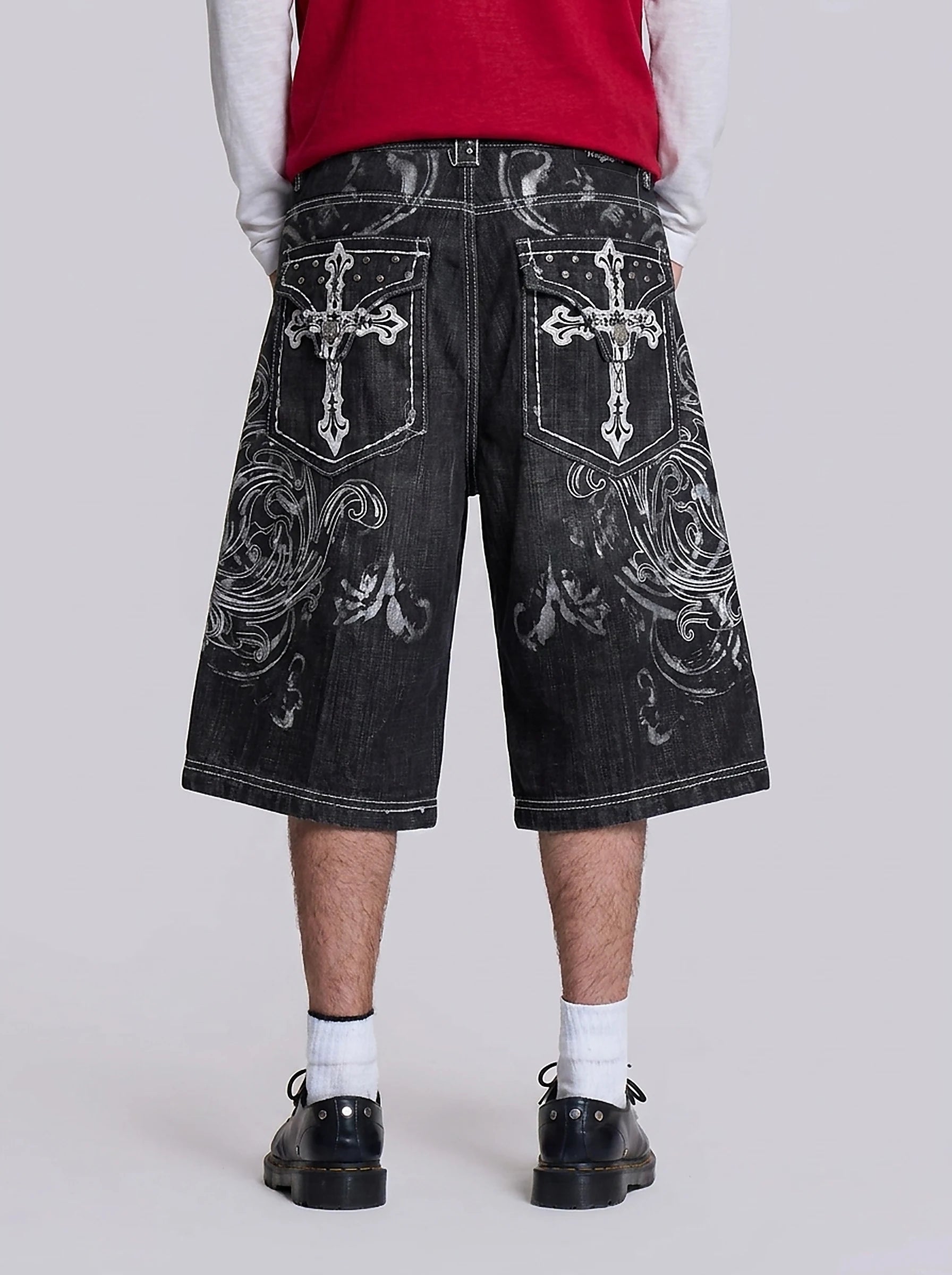 Ghost Scroll Denim Jorts