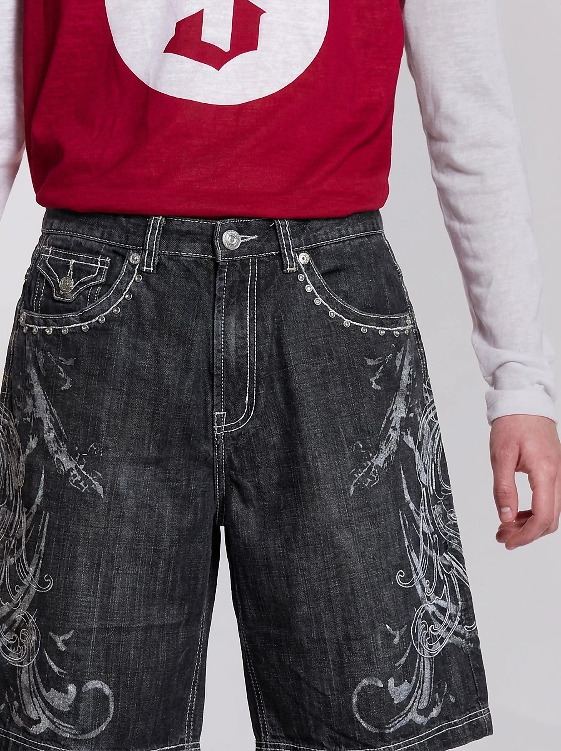 Ghost Scroll Denim Jorts
