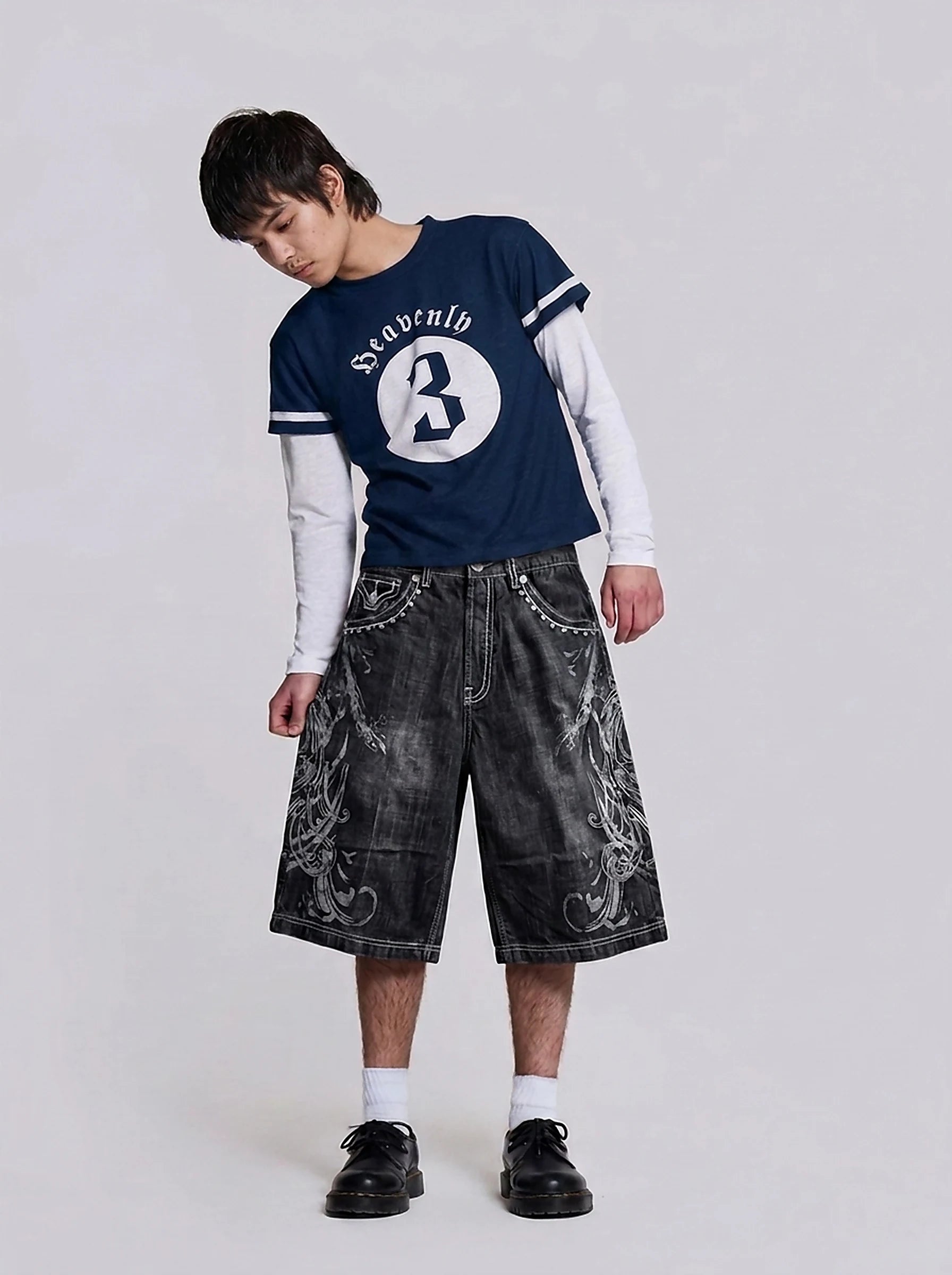 Ghost Scroll Denim Jorts