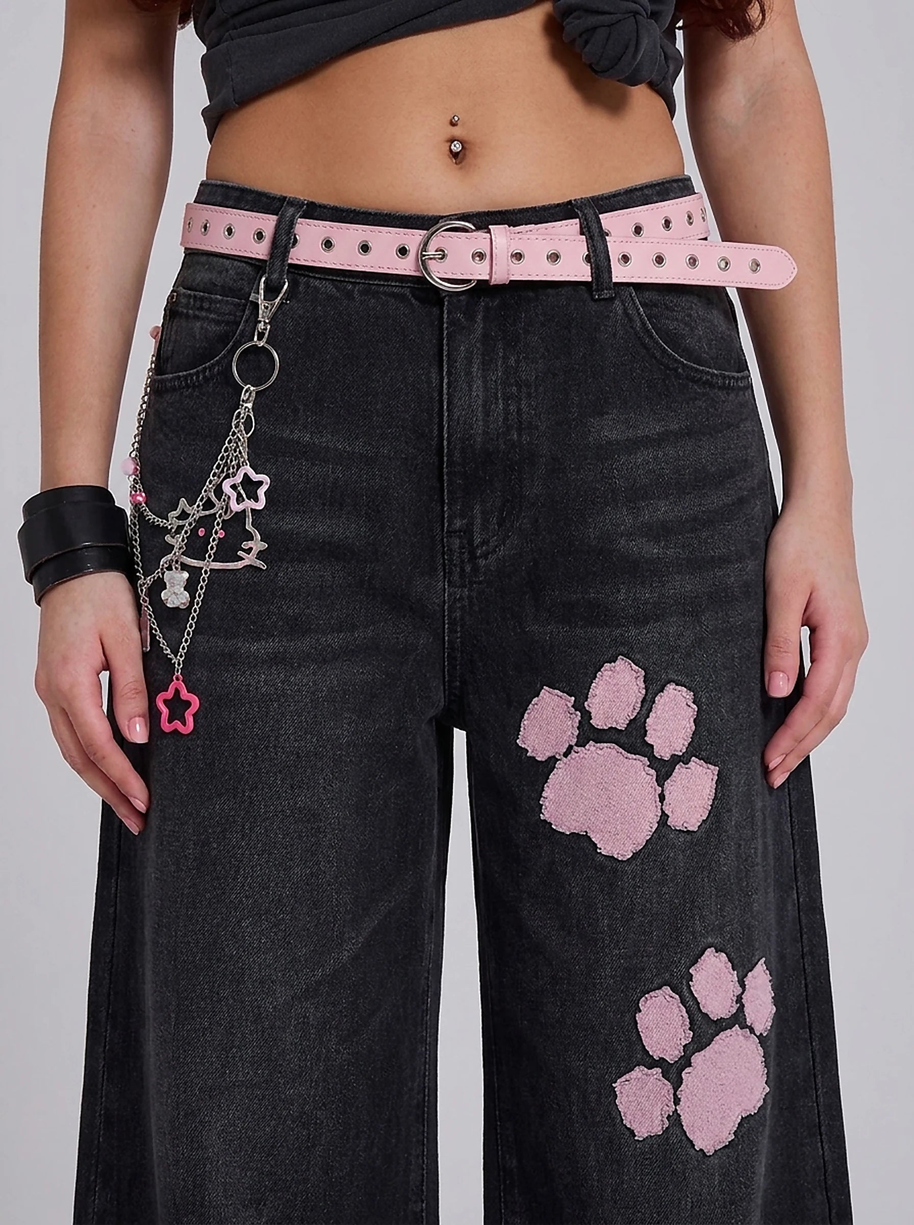 Cherry Paw Baggy Jeans