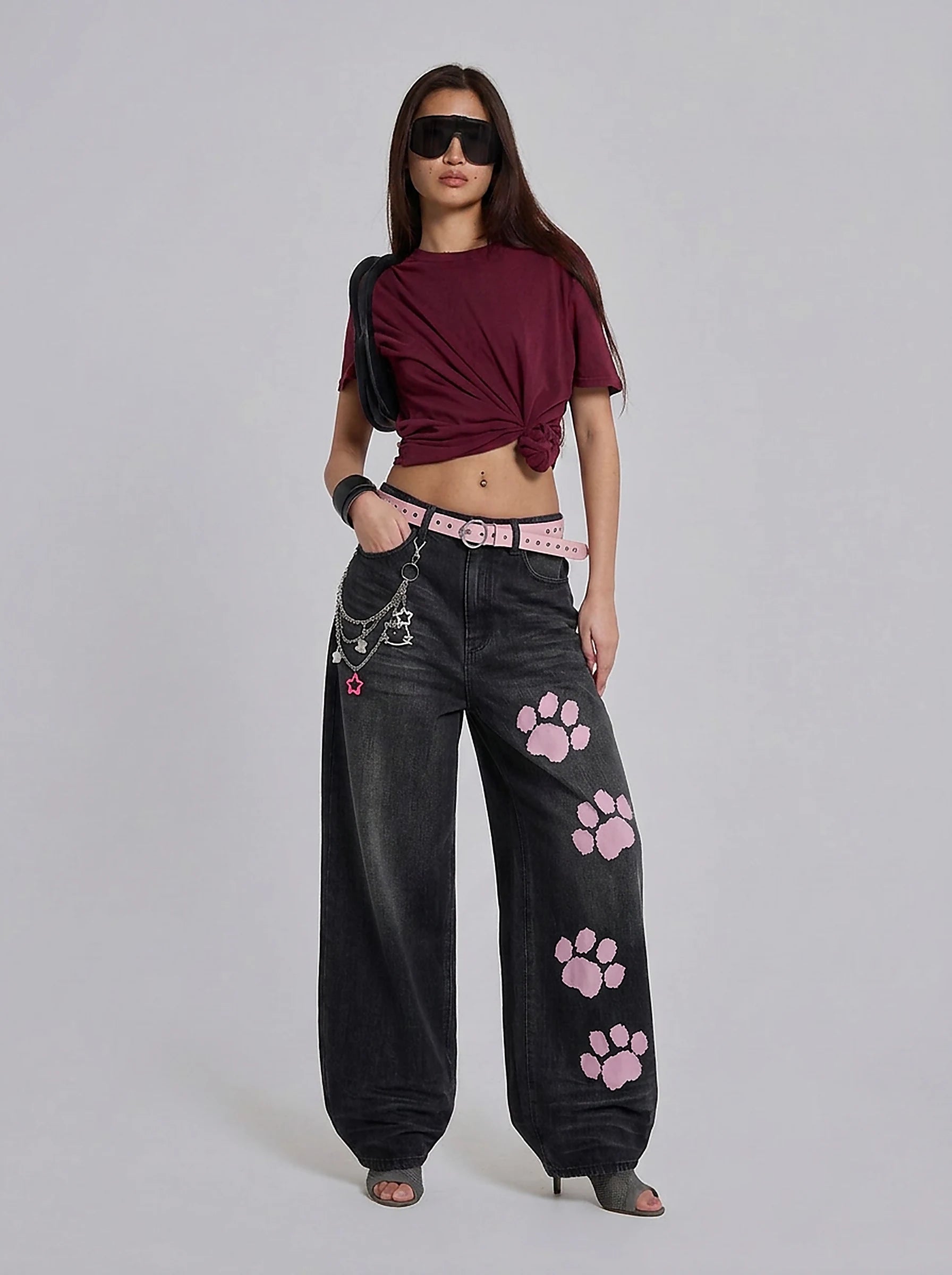Cherry Paw Baggy Jeans