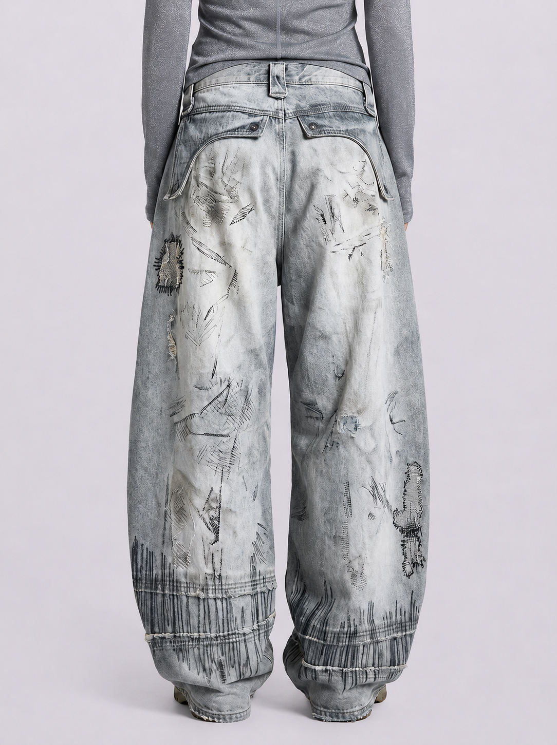 Glitch Fade Baggy Jeans