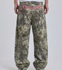 Wilderness Script Camo Baggy Jeans in Washed Khaki
