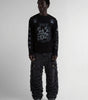 Riot Slash Distressed Baggy Jeans in Black Wash