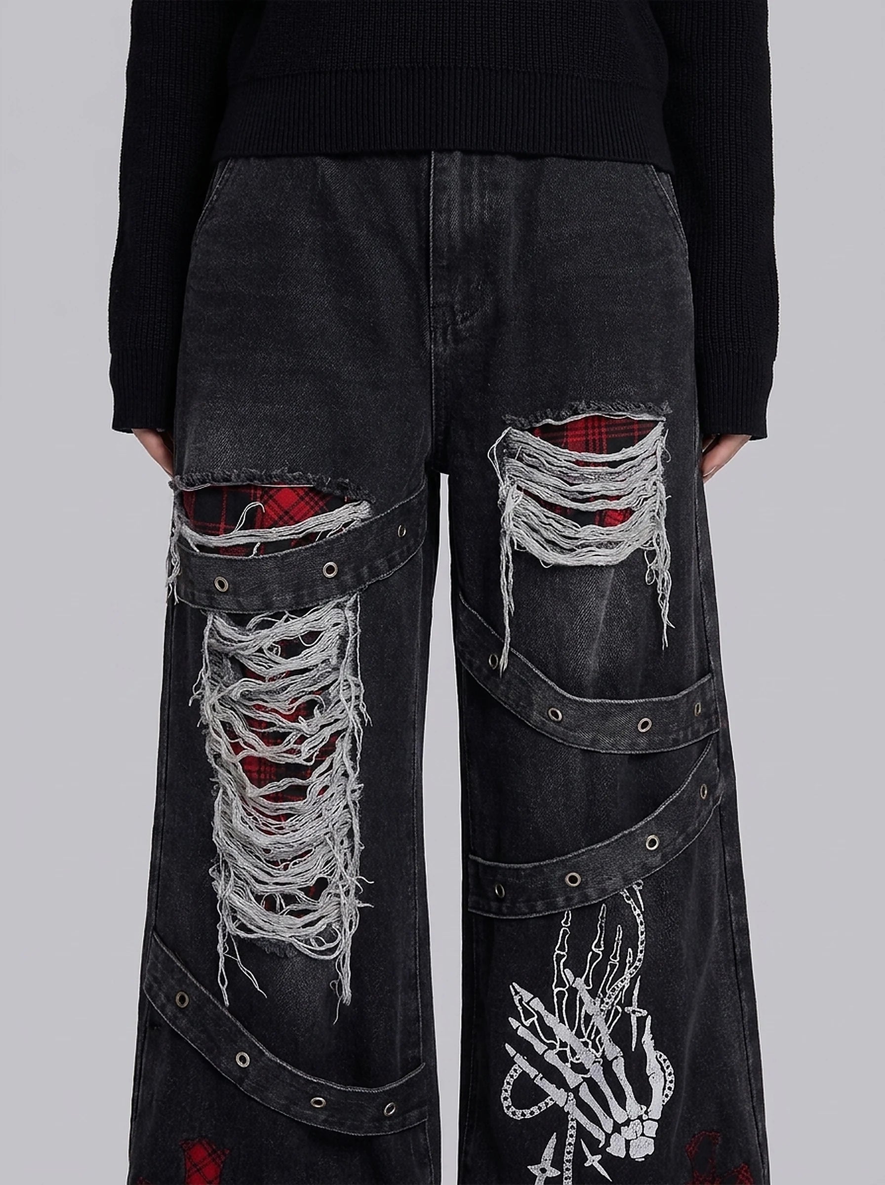 Crimson Bones Baggy Jeans