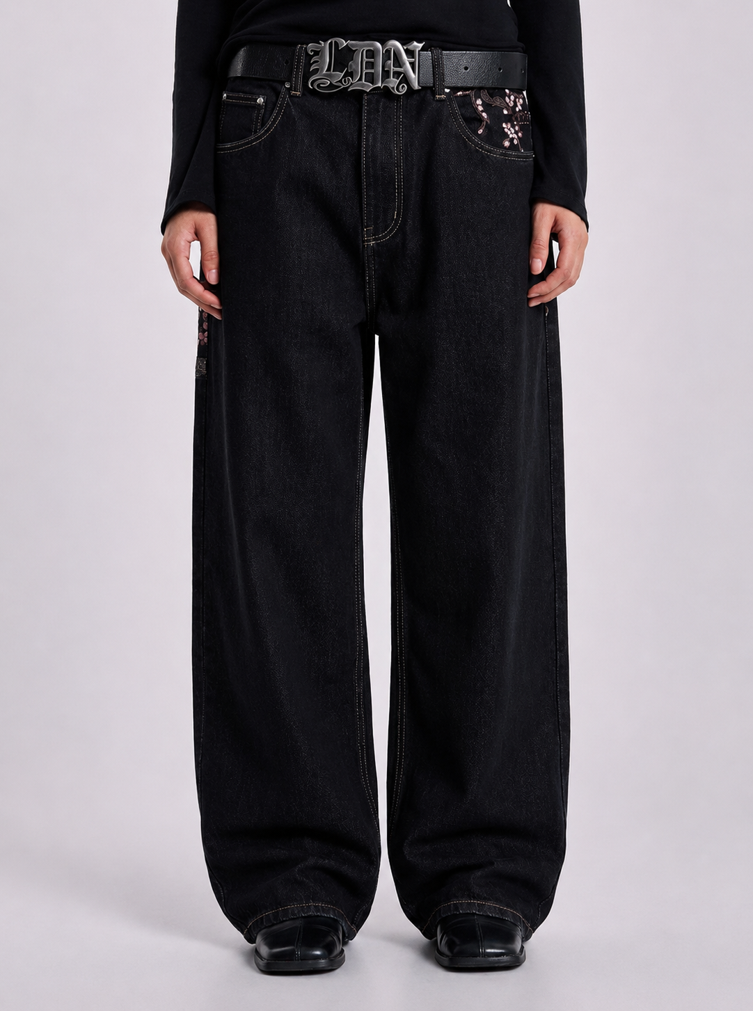 Sakura Pocket Baggy Jeans
