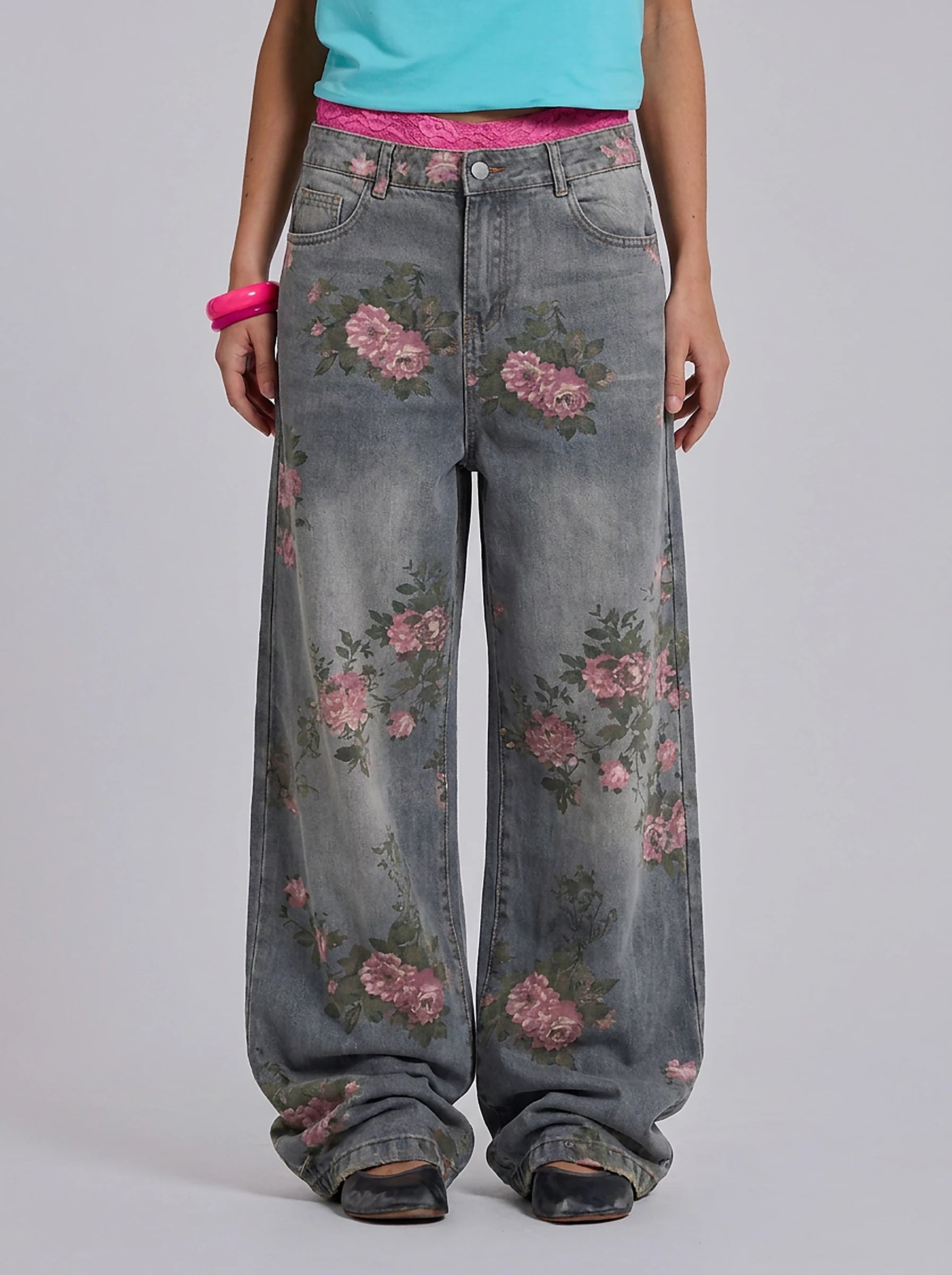 Sakura Bloom Baggy Jeans