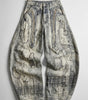 Glitch Fade Printed Baggy Jeans in Light Blue Wash