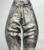 Glitch Fade Printed Baggy Jeans in Light Blue Wash