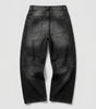 Crimson Bones Skeleton Graphic Baggy Jeans in Black Wash