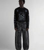 Venom Spider Embroidered Baggy Jorts in Black Grey Wash