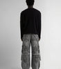 Riot Strap Buckle Cargo Denim Jorts in Washed Grey