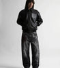 Bloodline Gothic Embroidered Baggy Jeans in Washed Black