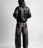 Bloodline Gothic Embroidered Baggy Jeans in Washed Black