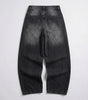 Cherry Paw Graphic Low-Rise Baggy Jeans in Black Wash