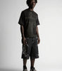 Ghost Scroll Graphic Baggy Denim Jorts in Washed Black