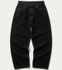 Grave Skeleton Pocket Baggy Jeans in Black Wash