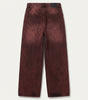 Cherry Script Wide Leg Baggy Jeans in Washed Red
