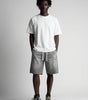 Lost Signal Rhinestone Baggy Denim Jorts in Grey Wash