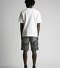 Phantom Cross Graphic Baggy Denim Jorts in Washed Black