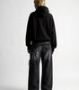 Riot Vintage Ripped Wide Leg Denim Jeans in Washed Black